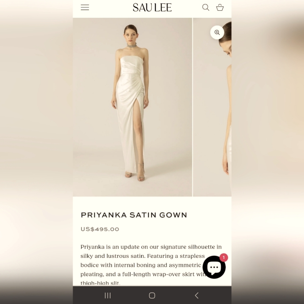 SAU LEE Priyanka Satin Gown